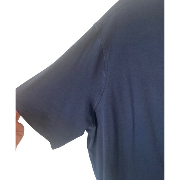 LULULEMON Navy Blue Back In Action Short Sleeve Boat Neck Women’s T-Shirt 12 - Picture 5 of 9